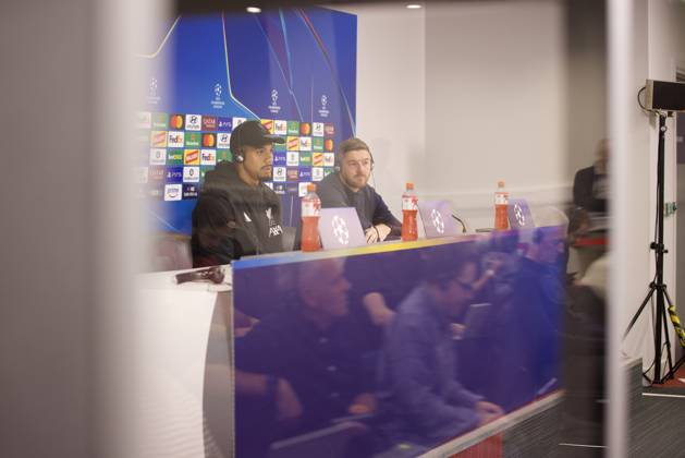 Football - UEFA Champions League - Liverpool FC v Villarreal CF - MD-1 LIVERPOOL, ENGLAND - Monday, October 19, 2026: Liverpool s Ronald Araujo during a press conference, PK, Pressekonferenz at Anfield ahead of the UEFA Champions League 2026 27 League Phase MD3 match between Liverpool FC and Villarreal CF. (Photo by David Rawcliffe Propaganda) LIVERPOOL Anfield MERSEYSIDE ENGLAND  Copyright: xDavidxRawcliffex 2026-10-19-Liverpool_Villarreal_MD-1-098