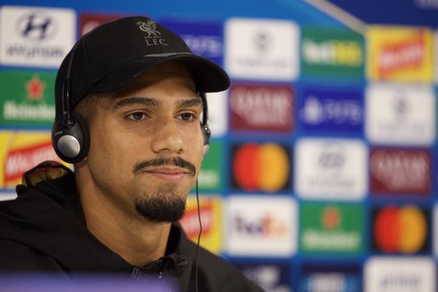 Football - UEFA Champions League - Liverpool FC v Villarreal CF - MD-1 LIVERPOOL, ENGLAND - Monday, October 19, 2026: Liverpool s Ronald Araujo during a press conference, PK, Pressekonferenz at Anfield ahead of the UEFA Champions League 2026 27 League Phase MD3 match between Liverpool FC and Villarreal CF. (Photo by David Rawcliffe Propaganda) LIVERPOOL Anfield MERSEYSIDE ENGLAND  Copyright: xDavidxRawcliffex 2026-10-19-Liverpool_Villarreal_MD-1-100