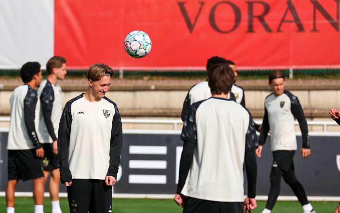 October 19, 2026, Stuttgart, Soccer, UEFA Champions League, 2026–2027 Season, VfB Stuttgart Practice, Angelo Stiller