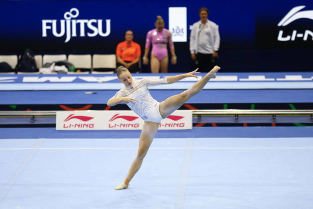 October 19, 2026, Rotterdam, Netherlands: ELENA COLAS of Team France performs on the Floor Exercise during the Women s Qualification subdivision 6 10 of the 54th Artistic Gymnastics World Championships at the Ahoy Arena in Rotterdam, Netherlands. Rotterdam Netherlands - ZUMAc179 20261019_zep_c179_002 Copyright: xMickaelxChavetx