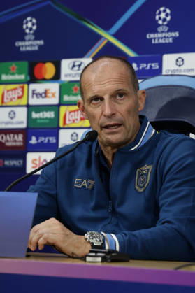 press conference, PK, Pressekonferenz SSC Napoli Napoli™s Italian coach Massimiliano Allegri during the SSC Napoli press conference the day before the Champions League football match against Bodo Glimt at the Diego Armando Maradona stadium in Napoli on 19, October, 2026. ABP11850 Copyright: xAntonioxBalascox