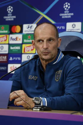 press conference, PK, Pressekonferenz SSC Napoli Napoli™s Italian coach Massimiliano Allegri during the SSC Napoli press conference the day before the Champions League football match against Bodo Glimt at the Diego Armando Maradona stadium in Napoli on 19, October, 2026. ABP11856 Copyright: xAntonioxBalascox