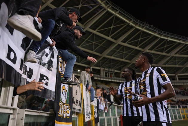 Torino FC v Udinese Calcio - Serie A - Season 2026-2027 Turin, Italy, 12th October 2026. David Alaba of Udinese Calcio discusses with fans following the 2-1 defeat in the Torino FC vs Udinese Calcio Serie A match at Stadio Grande Torino, Turin. Picture credit should read: Jonathan Moscrop Turin Stadio Olimpico Grande Torino Italy