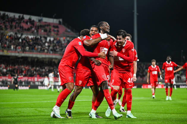 Eddy Kouadio of AC Monza celebrating after a goal during the Serie A soccer match between AC Monza and Cagliari Calcio the Brianteo Stadium in Monza, north Italy - October 19, 2026. - Soccer.  Copyright: xTizianoxBallabio LaPressex