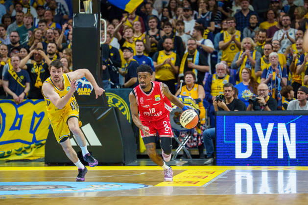 Pictured: Mylik Wilson, BMA365 Bamberg Baskets, October 19, 2026; Alba Berlin vs. BMA365 Bamberg Baskets, BBL Cup Round of 16, Basketball, 2026–27 Season, Uber Arena Copyright: HMBxMedia xPascalxSpanehl