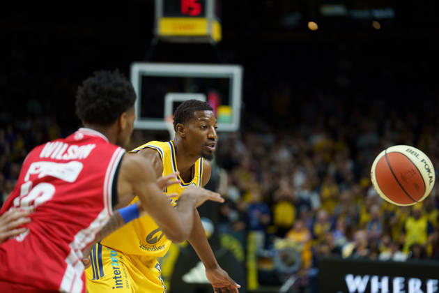 Pictured: Sima, Alba Berlin, 77-19-10-2026, Alba Berlin vs. Bamberg Baskets (BMA365), BBL Cup Round of 16, Basketball, 2026–27 Season, Uber Arena Copyright: HMBxMedia xPascalxSpanehl