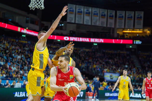 Pictured: Daniel Keppeler of BMA365 Bamberg Baskets, 31, against Sima of Alba Berlin, 77-19, October 20, 2026, Alba Berlin vs. BMA365 Bamberg Baskets, BBL Cup Round of 16, Basketball, 2026–27 Season, Uber Arena Copyright: HMBxMedia xPascalxSpanehl