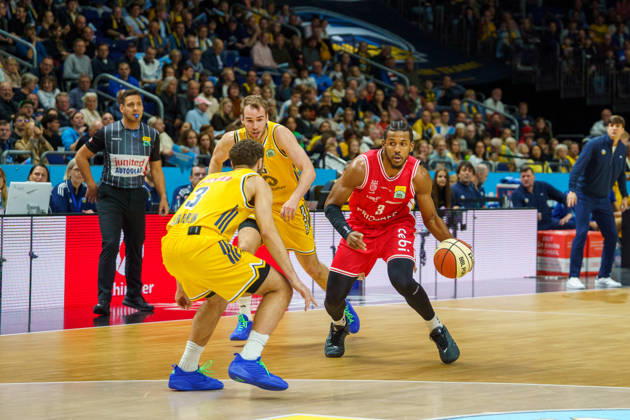 Pictured: Jordan Wright, BMA365 Bamberg Baskets, March 19, 2026; Alba Berlin vs. BMA365 Bamberg Baskets, BBL Cup Round of 16, Basketball, 2026–27 Season, Uber Arena Copyright: HMBxMedia xPascalxSpanehl