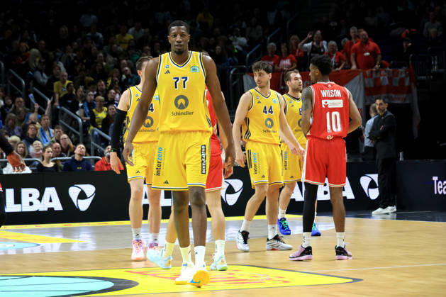 October 19, 2026, Germany, GER, DEU, Basketball, BBL Cup, Day 1, 2026–2027 Season, Berlin, ALBA Berlin vs. Bamberg Sima Fatty Yankuba ALBA Berlin 77, ALBA Spielerkreis nordphoto GmbH Engler Berlin Uber Arena Berlin Germany Copyright: xNordphotox xEnglerx