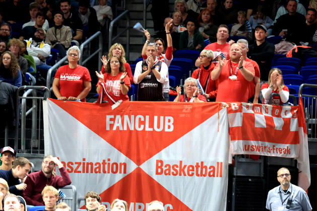 October 19, 2026, Germany, GER, DEU, Basketball, BBL Cup, Day 1, 2026–2027 Season, Berlin, ALBA Berlin vs. Bamberg, Bamberg Fan Section, nordphoto GmbH, Engler, Berlin, Uber Arena, Berlin, Germany Copyright: xNordphotox xEnglerx