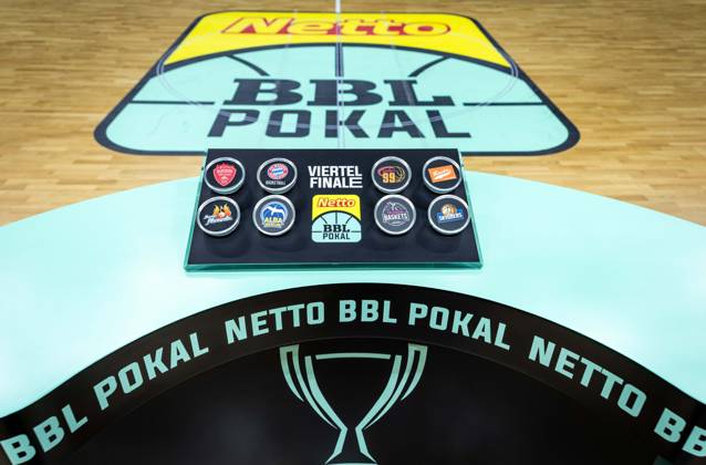 Basketball Berlin, October 19, 2026; 2026–2027 Season; Netto BBL Cup Round of 16; Alba Berlin; BMA365; Bamberg Baskets; Quarterfinal Draw; Matchups