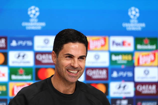 Arsenal press conference, PK, Pressekonferenz Champions League Arsenal Manager, Mikel Arteta smiles during the Arsenal MD-1 Press Conference ahead of Bayern Munich vs Arsenal, Allianz Arena, Munich, Germany on 20 October 2026 Credit: Tiego Grenho Every Second Media Editorial use only. All images are copyright Every Second Media Limited. No images may be reproduced without prior permission. Copyright: xIMAGO EveryxSecondxMediax ESM-2240-0011 TiegoxGrenhox xEveryxSecondxMediax
