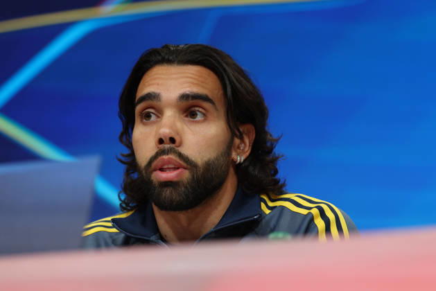 David Raya, Arsenal FC, No. 01 at the press conference, GER, press conference, Arsenal FC, soccer, UEFA Champions League, Matchday 3, group stage, 2026–2027 season, October 20, 2026, GER, press conference, Arsenal FC, soccer, UEFA Champions League, Matchday 3, group stage, 2026–2027 season, October 20, 2026, Munich Copyright: xEibner-Pressefoto JennixMaulx EP_JML