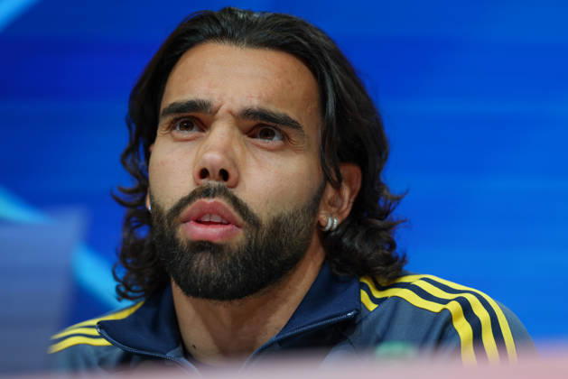 David Raya, Arsenal FC, No. 01 at the press conference, GER, press conference, Arsenal FC, soccer, UEFA Champions League, Matchday 3, group stage, 2026–2027 season, October 20, 2026, GER, press conference, Arsenal FC, soccer, UEFA Champions League, Matchday 3, group stage, 2026–2027 season, October 20, 2026, Munich Copyright: xEibner-Pressefoto JennixMaulx EP_JML