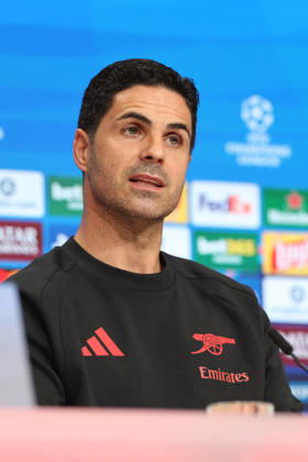 Mikel Arteta, Arsenal FC Head Coach, at a press conference, GER, press conference, Arsenal FC, soccer, UEFA Champions League, Matchday 3, group stage, 2026–2027 season, October 20, 2026, GER, press conference, Arsenal FC, soccer, UEFA Champions League, Matchday 3, group stage, 2026–2027 season, October 20, 2026, Munich Copyright: xEibner-Pressefoto JennixMaulx EP_JML