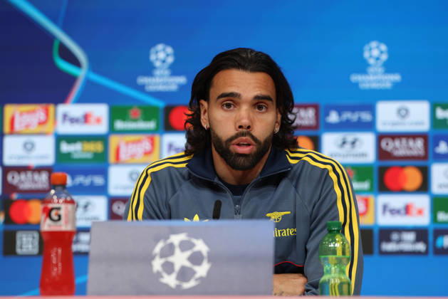 David Raya, Arsenal FC, No. 01 at the press conference, GER, press conference, Arsenal FC, soccer, UEFA Champions League, Matchday 3, group stage, 2026–2027 season, October 20, 2026, GER, press conference, Arsenal FC, soccer, UEFA Champions League, Matchday 3, group stage, 2026–2027 season, October 20, 2026, Munich Copyright: xEibner-Pressefoto JennixMaulx EP_JML