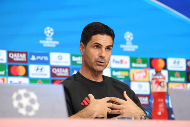 Mikel Arteta, Arsenal FC Head Coach, at a press conference, GER, press conference, Arsenal FC, soccer, UEFA Champions League, Matchday 3, group stage, 2026–2027 season, October 20, 2026, GER, press conference, Arsenal FC, soccer, UEFA Champions League, Matchday 3, group stage, 2026–2027 season, October 20, 2026, Munich Copyright: xEibner-Pressefoto JennixMaulx EP_JML