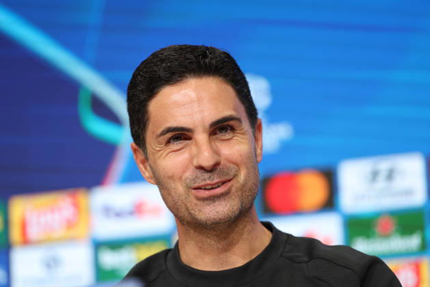 Mikel Arteta, Arsenal FC head coach, at a press conference, laughing, GER, press conference, Arsenal FC, soccer, UEFA Champions League, Matchday 3, group stage, 2026–2027 season, October 20, 2026, GER, press conference, Arsenal FC, soccer, UEFA Champions League, Matchday 3, group stage, 2026–2027 season, October 20, 2026, Munich Copyright: xEibner-Pressefoto JennixMaulx EP_JML