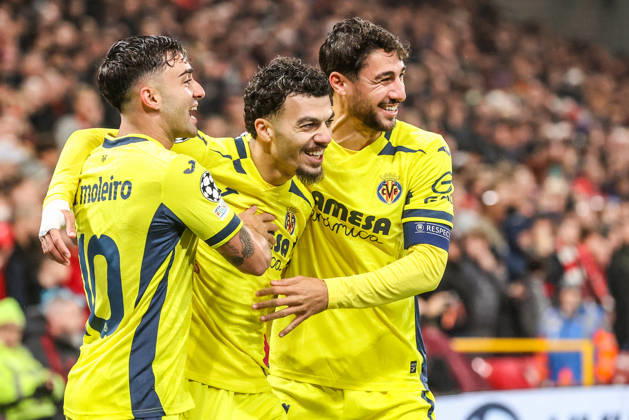 UEFA Champions League Matchday 3 of 8 Liverpool v Villarreal Georges Mikautadze of Villarreal celebrates his goal to make it 0-1 during the UEFA Champions League Matchday 3 of 8 match Liverpool vs Villarreal at Anfield, Liverpool, United Kingdom on 20 October 2026 (Photo by Alfie Cosgrove News Images) Liverpool Anfield Merseyside United Kingdom Copyright: xAlfiexCosgrove NewsxImagesx