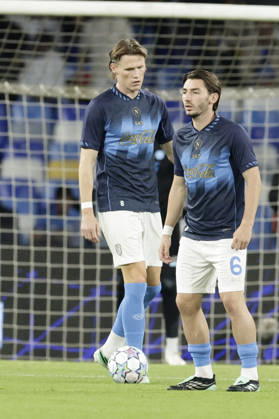 Champions League match SSC Napoli vs Bodo Glimt Napoli s Scottish midfielder Scott McTominay and Napoli s Scottish midfielder Billy Gilmour during the Uefa champions league match between SSC Napoli vs Bodo Glimt at the Diego Armando Maradona Stadium in Naples on October 20, 2026. _BPH0383 Copyright: xAntonioxBalascox