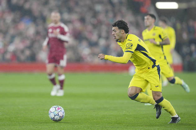 Liverpool v Villarreal CF, UEFA Champions League Georges Mikautadze of Villarreal CF makes a break during Liverpool v Villarreal CF UEFA Champions League Matchday 3 at Anfield, Liverpool, England on 20 October 2026 Credit: Steve Flynn Every Second Media Editorial use only. All images are copyright Every Second Media Limited. No images may be reproduced without prior permission. Copyright: xIMAGO EveryxSecondxMediax ESM-2239-0037 StevexFlynnx xEveryxSecondxMediax
