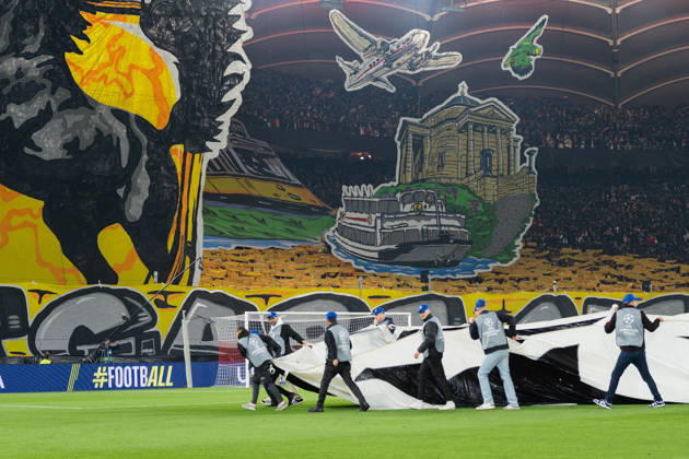 October 20, 2026, xjyhynx, Soccer, UEFA Champions League, VfB Stuttgart vs. Atlético Madrid, v l Choreography by VfB Stuttgart fans in Stuttgart