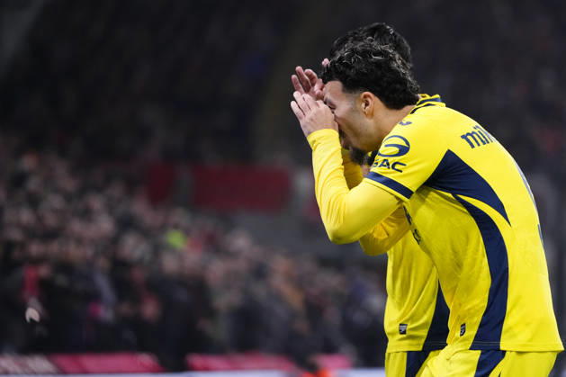 Liverpool FC v Villarreal CF - UEFA Champions League 2026 27 League Phase MD3 Georges Mikautadze centre-forward of Villarreal and Georgia celebrates after scoring his sides first goal during the UEFA Champions League 2026 27 League Phase MD3 match between Liverpool FC and Villarreal CF at Anfield on October 20, 2026 in Liverpool, United Kingdom. Liverpool England United Kingdom  Copyright: xJosexBretonx originalFilename:bretonhernandez-liverpoo261020_npjLp.jpg