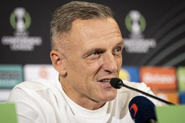 Coach of FK Jablonec Lubos Kozel speaks during the press conference, PK, Pressekonferenz prior to the Football Conference League 2nd round match FK Jablonec vs Brighton in Jablonec nad Nisou, Czech Republic, October 21, 2026. (CTKxPhoto RadekxPetrasek) CTKPhotoP2026102107226  CTKPhotoP2026102107226