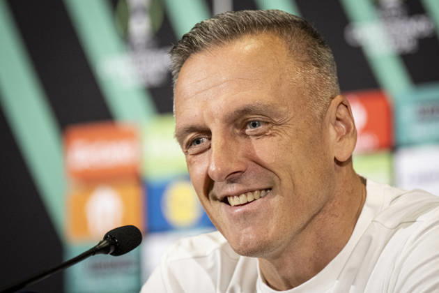 Coach of FK Jablonec Lubos Kozel speaks during the press conference, PK, Pressekonferenz prior to the Football Conference League 2nd round match FK Jablonec vs Brighton in Jablonec nad Nisou, Czech Republic, October 21, 2026. (CTKxPhoto RadekxPetrasek) CTKPhotoP2026102107248  CTKPhotoP2026102107248