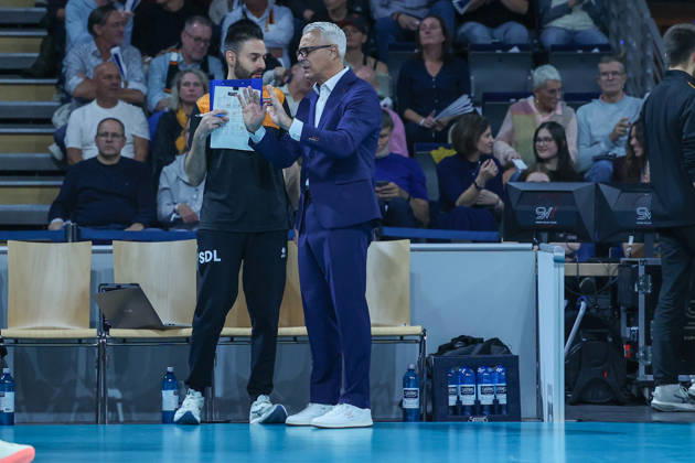 October 21, 2026, BR Volleys vs. FT 1844 Freiburg, Volleyball Bundesliga (BBL) Matchday 1, Max Schmeling Halle, Head Coach Andrea Anastasi, BR Volleys Berlin, Berlin, Germany