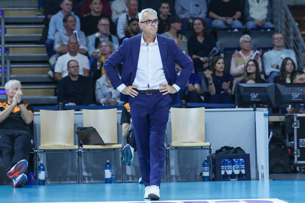October 21, 2026, BR Volleys vs. FT 1844 Freiburg, Volleyball Bundesliga (BBL) Matchday 1, Max Schmeling Halle, Head Coach Andrea Anastasi, BR Volleys Berlin, Berlin, Germany