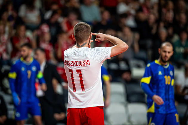 21.10.2026 GORZOW, ARENA GORZOW, FUTSAL, ELIMINACJE MISTRZOSTW SWIATA (FIFA FUTSAL WORLD CUP 2028 QUALIFICATION), MECZ POLSKA - BOSNIA I HERZEGOWINA (POLAND - BOSNIA AND HERZEGOVINA) NZ KACPER SENDLEWSKI BRAMKA RADOSC GOL GOAL JAKUB RASZKOWSKI FOTO LUKASZ SKWIOT CYFRASPORT NEWSPIX.PL --- Newspix.pl  20261021CSLS00136