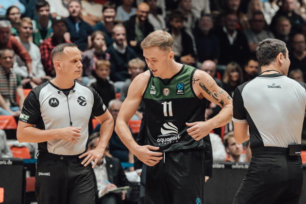 Game Day 4 of the Basketball Eurocup: Niners Chemnitz vs. Slask Wroclaw, October 21, 2026, starting at 7:00 p.m., Chemnitz, Chemnitz Arena. Pictured: No. 11 Blazej Kulikowski. Game Day 4 of the Basketball Eurocup: Niners Chemnitz vs. Slask Wroclaw, Chemnitz, Saxony, Germany Copyright: xEHLxMedia MichelxKöhlerx 20262110-Niners-Chemnitz-Slask-Wroclaw-043