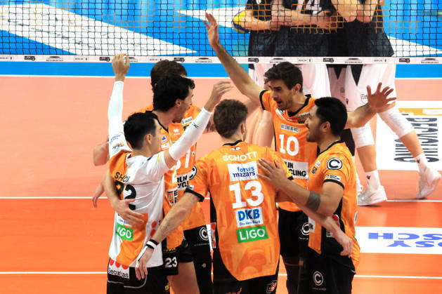 October 21, 2026, Germany, GER, DEU, Volleyball 1st Bundesliga, Day 1, 2026–2027 Season, Berlin, BR Volleys vs. FT Freiburg BR Volleys players, cheering, celebrating, joy, happiness, happy, positive emotions, nordphoto GmbH Engler Berlin Max Schmeling Halle Berlin Germany Copyright: xNordphotox xEnglerx