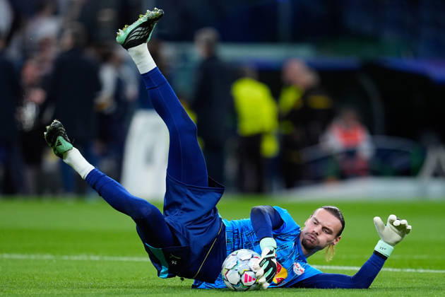 October 21, 2026, Madrid, Madrid, Spain: Maarten Vandevoordt of RB Leipzig warms up during the UEFA Champions League 2026 27 League Phase MD3 match between Real Madrid CF and RB Leipzig at Bernabeu stadium on October 21, 2026, in Madrid, Spain. Madrid Spain - ZUMAa181 20261021_zaa_a181_032 Copyright: xDennisxAgyemanx