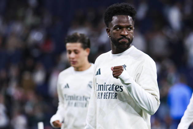 Real Madrid vs. RB Leipzig, UEFA Champions League 2026–27, October 21, 2026, Santiago Bernabéu Stadium, Madrid, Spain Vinicius Junior of Real Madrid warms up during the UEFA Champions League 2026 27 soccer match between Real Madrid and RB Leipzig at Santiago Bernabéu Stadium on October 21, 2026, in Madrid, Spain Madrid Santiago Bernabéu Stadium Madrid Spain Copyright: xAlejandroxMatiasxAcostax