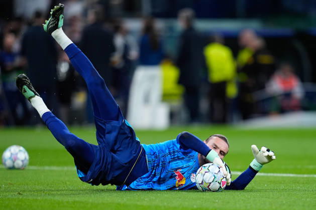 October 21, 2026, Madrid, Madrid, Spain: Maarten Vandevoordt of RB Leipzig warms up during the UEFA Champions League 2026 27 League Phase MD3 match between Real Madrid CF and RB Leipzig at Bernabeu stadium on October 21, 2026, in Madrid, Spain. Real Madrid CF V RB Leipzig - UEFA Champions League 2026 27 League Phase MD3  - ZUMAa181 20261021_zaa_a181_035 Copyright: xDennisxAgyemanx