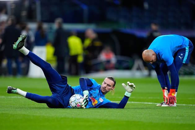 October 21, 2026, Madrid, Madrid, Spain: Maarten Vandevoordt of RB Leipzig warms up during the UEFA Champions League 2026 27 League Phase MD3 match between Real Madrid CF and RB Leipzig at Bernabeu stadium on October 21, 2026, in Madrid, Spain. Madrid Spain - ZUMAa181 20261021_zaa_a181_037 Copyright: xDennisxAgyemanx