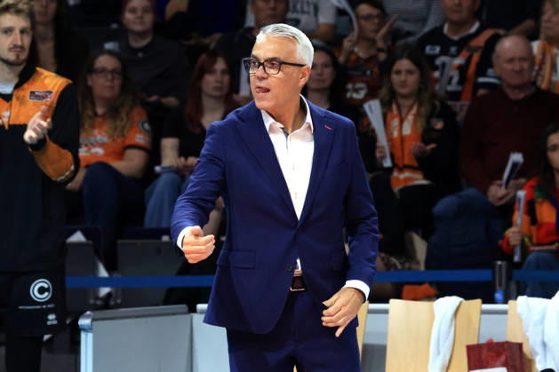 October 21, 2026, Germany, GER, DEU, Volleyball 1st Bundesliga, Day 1, 2026–2027 Season, Berlin, BR Volleys vs. FT Freiburg Coach Andrea Anastasi BR Volleys nordphoto GmbH Engler Berlin Max Schmeling Halle Berlin Germany Copyright: xNordphotox xEnglerx