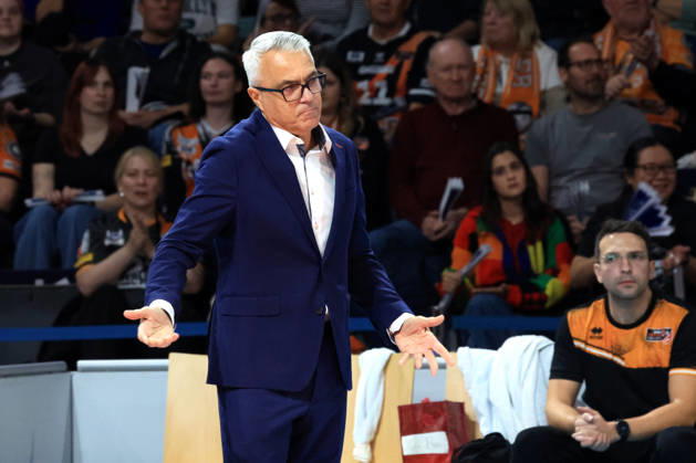 October 21, 2026, Germany, GER, DEU, Volleyball 1st Bundesliga, Day 1, 2026–2027 Season, Berlin, BR Volleys vs. FT Freiburg Coach Andrea Anastasi BR Volleys nordphoto GmbH Engler Berlin Max Schmeling Halle Berlin Germany Copyright: xNordphotox xEnglerx