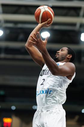 Terrell Harris, Gladiators Trier, with the ball, action, cutout, emotions, gesture, body language, facial expressions, cutout, portrait. Vet Concept Gladiators Trier vs. KK Split, basketball, FIBA Europe Cup, Matchday 3, 2026–2027 season, October 21, 2026 Vet Concept Gladiators Trier vs. KK Split, Basketball, FIBA Europe Cup, Matchday 3, 2026–2027 Season, October 21, 2026 Copyright: xEibnerxPressefotox EP_ANS