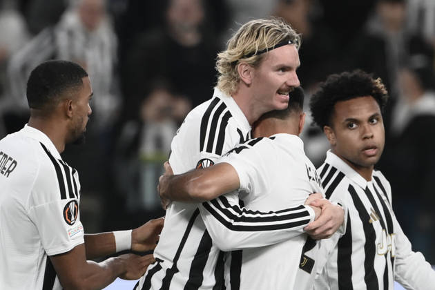 Juventus v Rennes - UEFA Europa League TURIN, ITALY, OCTOBER 22: Juventus Zeki Celik celebrates with teammates after scoring a goal during the UEFA Europa League week 3 football match between Juventus and Rennes at the Juventus Stadium in Turin Italy, on October 22, 2026. Isabella Bonotto Anadolu Turin Italy. Editorial use only. Please get in touch for any other usage. Copyright: x2026xAnadoluxIsabellaxBonottox