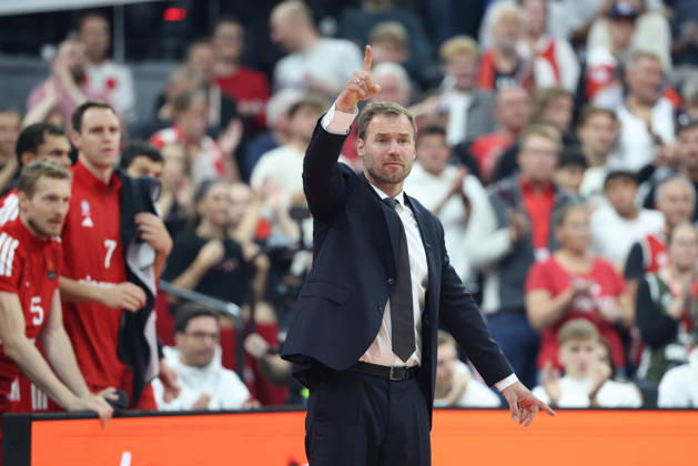 Anton Gavel, head coach of FC Bayern Basketball, gesturing, GER, FC Bayern Basketball vs. Dubai Basketball, basketball, EuroLeague, Matchday 7, 2026–2027 season, October 22, 2026, GER, FC Bayern Basketball vs. Dubai Basketball, Basketball, EuroLeague, Matchday 7, 2026–2027 season, October 22, 2026, Munich Copyright: xEibner-Pressefoto JennixMaulx EP_JML