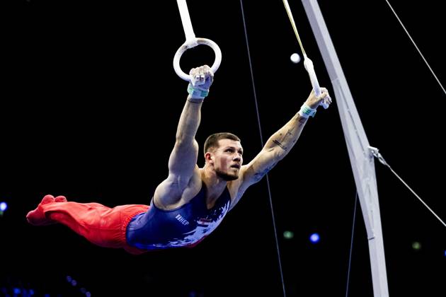 ROTTERDAM - Illia Kovtun (CRO) during the All-Around final at the World Gymnastics Championships in Rotterdam Ahoy. IRIS VAN DEN BROEK ANP xVIxANPxSportx xxANPxIVx 573289164 originalFilename: 573289164.jpg