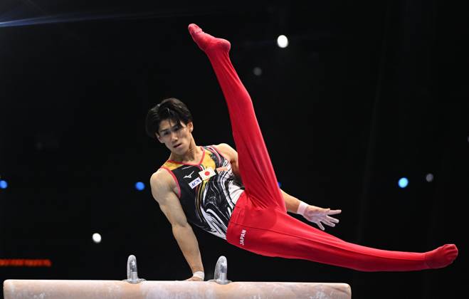 Netherlands Artistic Gymnastics World Championships 9270804 22.10.2026 Japan s Hashimoto Daiki competes on the pommel horse during the men s team final at the 2026 World Artistic Gymnastics Championships in Rotterdam, the Netherlands. Alexey Filippov Sputnik Rotterdam Netherlands  Copyright: xAlexeyxFilippovx