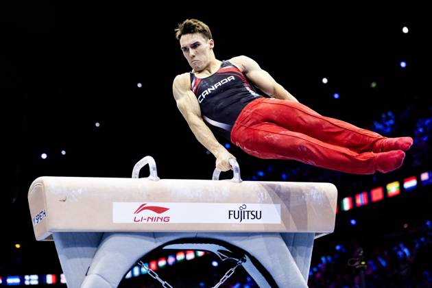 ROTTERDAM - Samuel Zakutney (CAN) during the All-Around final at the World Gymnastics Championships in Rotterdam Ahoy. IRIS VAN DEN BROEK ANP xVIxANPxSportx xxANPxIVx 573290117 originalFilename: 573290117.jpg