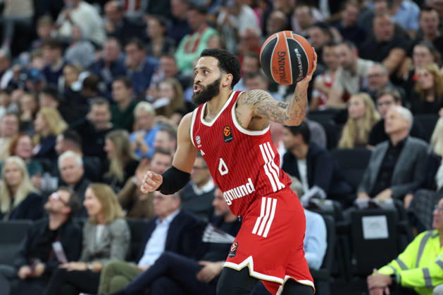 Duane Washington Jr., FC Bayern Basketball, No. 04 with the ball, GER, FC Bayern Basketball vs. Dubai Basketball, Basketball, EuroLeague, Matchday 7, 2026–2027 Season, October 22, 2026, GER, FC Bayern Basketball vs. Dubai Basketball, Basketball, EuroLeague, Matchday 7, 2026–2027 Season, October 22, 2026, Munich Copyright: xEibner-Pressefoto JennixMaulx EP_JML