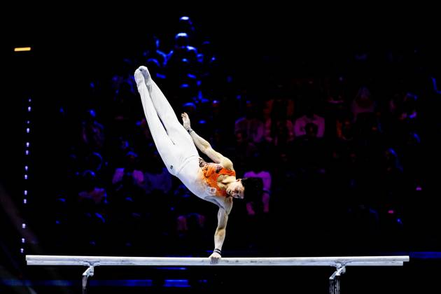 ROTTERDAM - Jermain Gruenberg (NED) during the All-Around final at the World Gymnastics Championships in Rotterdam Ahoy. IRIS VAN DEN BROEK ANP xVIxANPxSportx xxANPxIVx 573295199 originalFilename: 573295199
