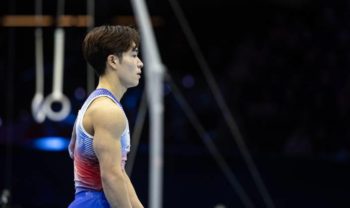 Rotterdam The Netherlands 22nd October 2026 World Championships artistic gymnastics. Men™s all round final Floor Shinnosuke Oka (JPN) turnen