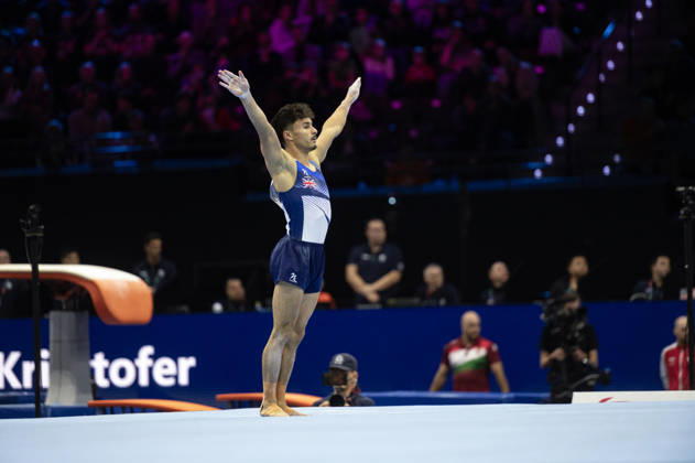 Rotterdam The Netherlands 23rd October 2026 World Championships artistic gymnastics. Men™s all round final Floor Jake Jarman (JPN) turnen